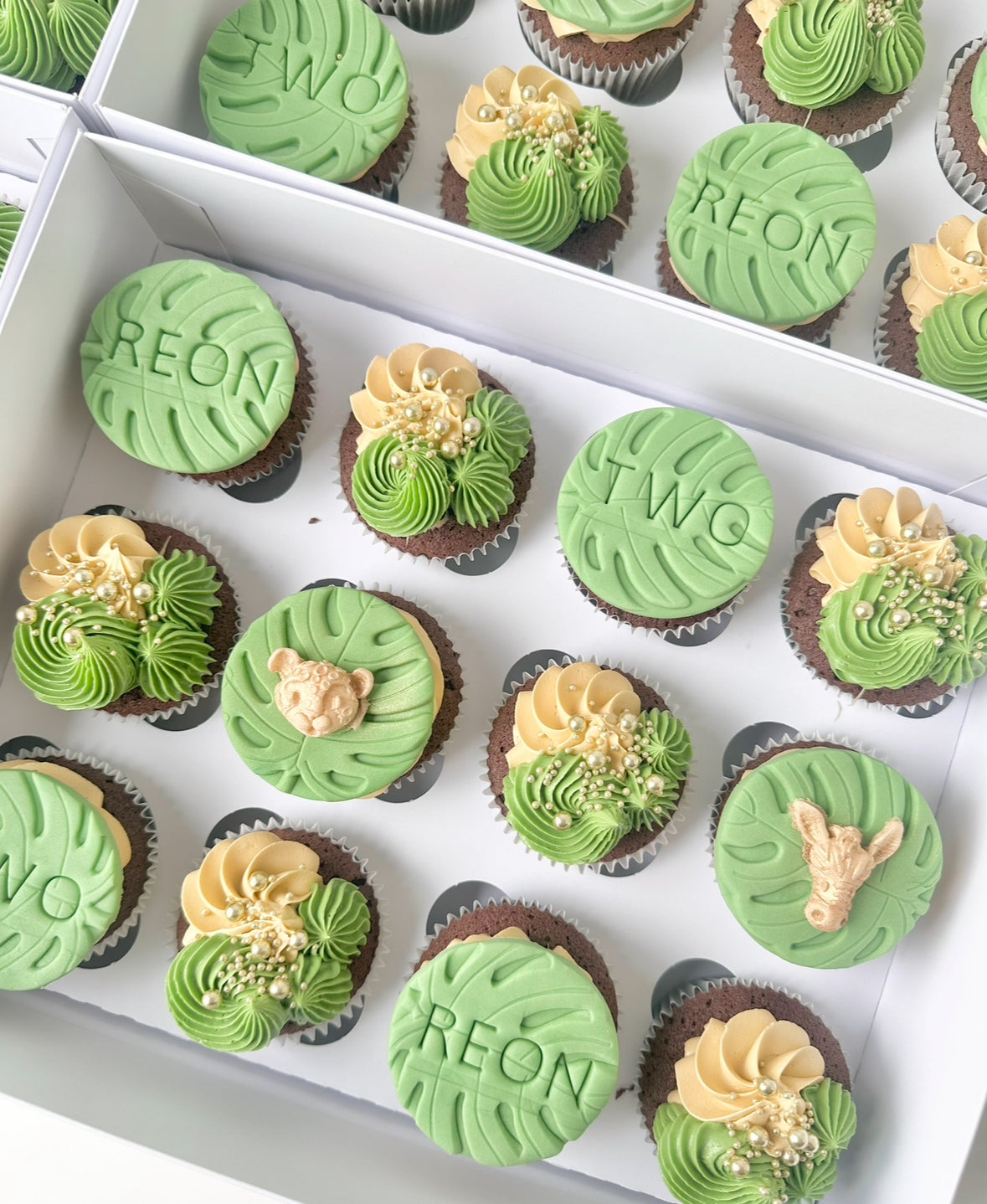 Safari themed cupcakes