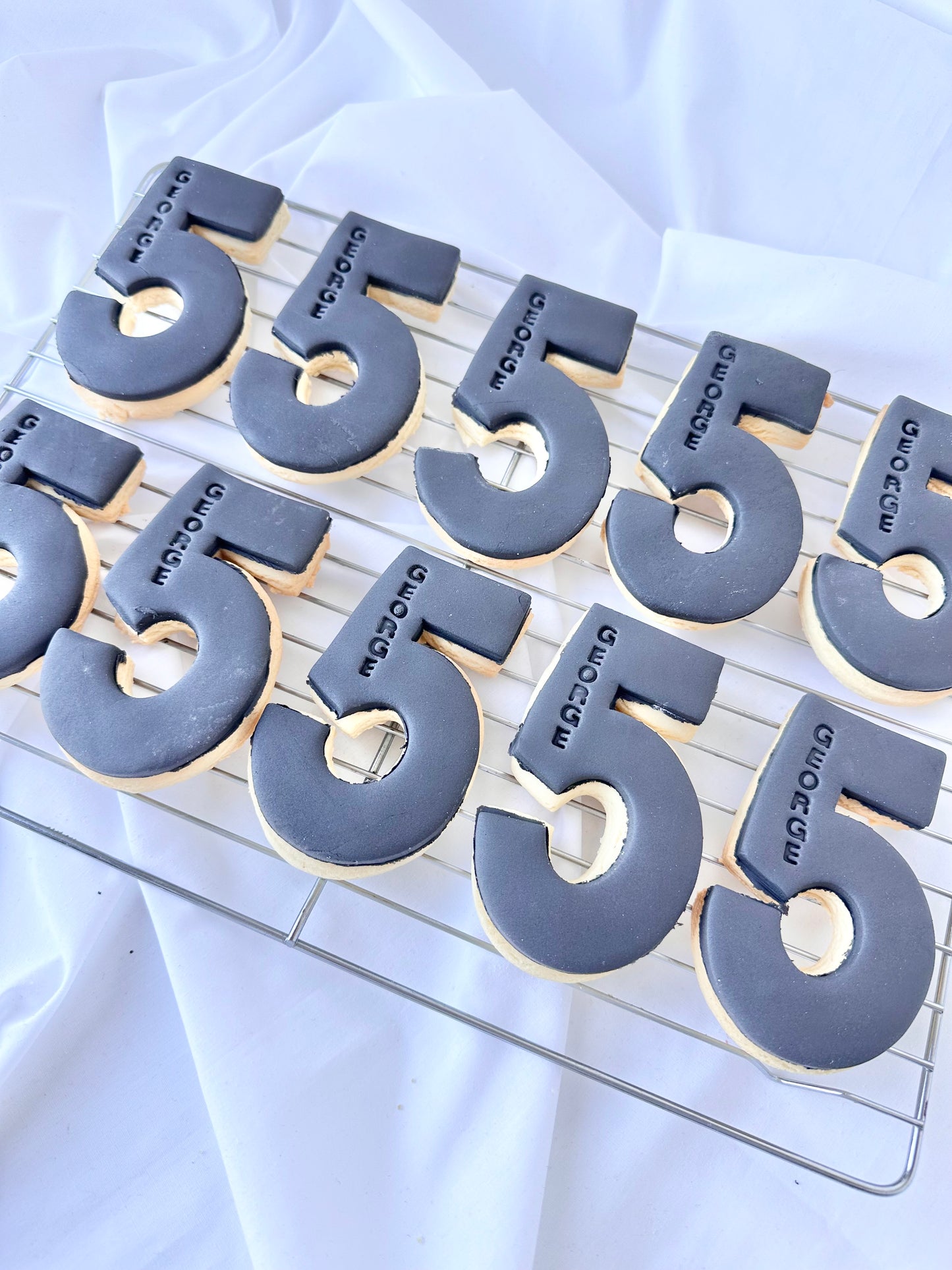 Personalised number shortbread biscuits