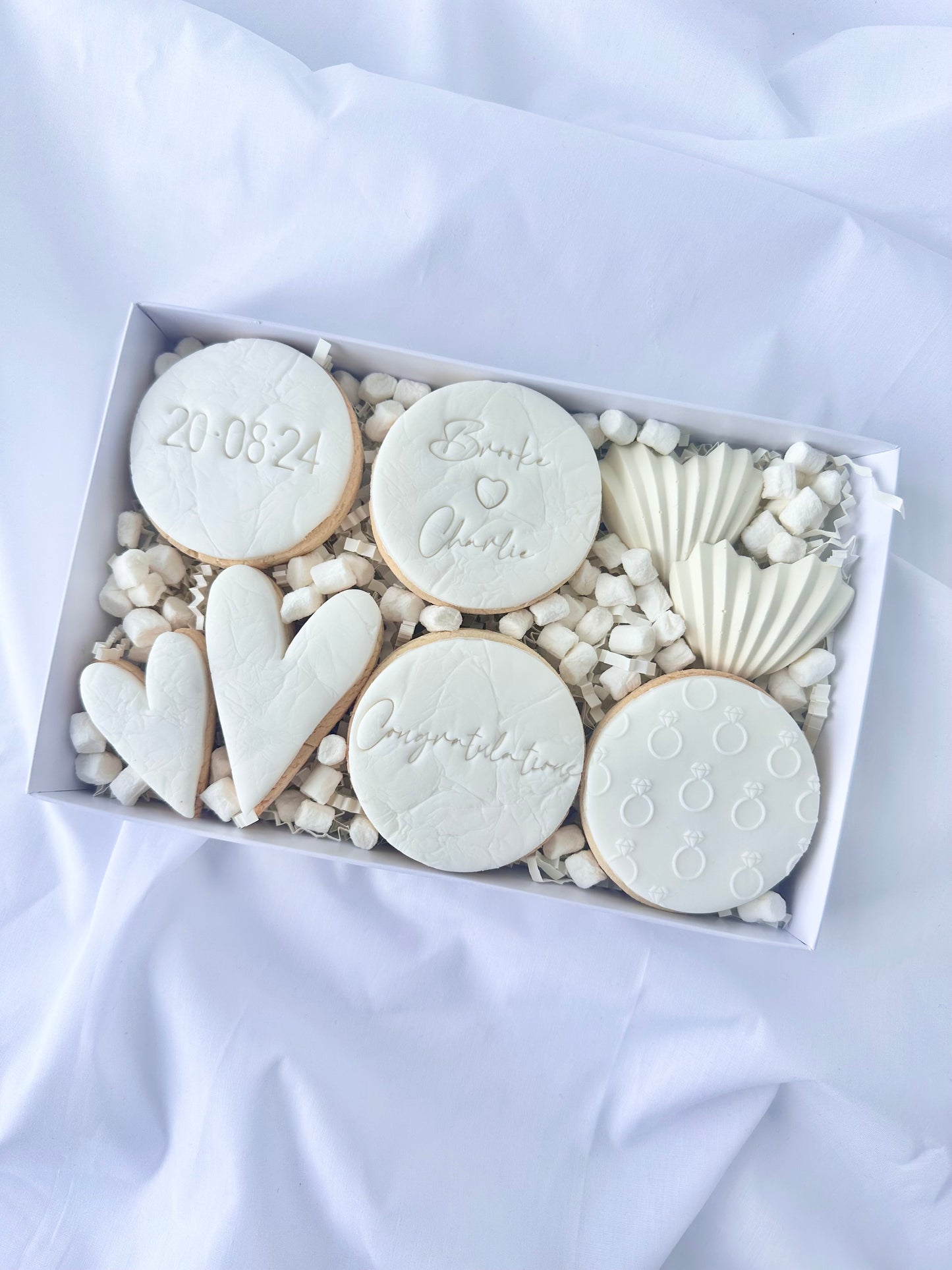 Personalised engagement shortbread gift box