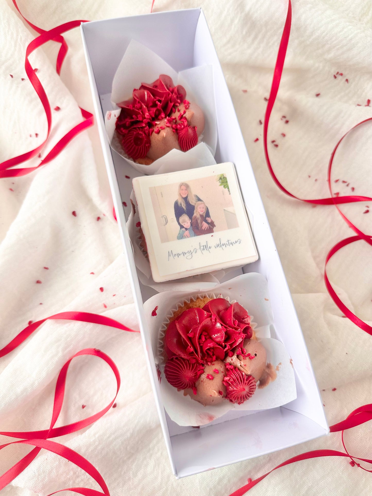 Polaroid cupcake trio