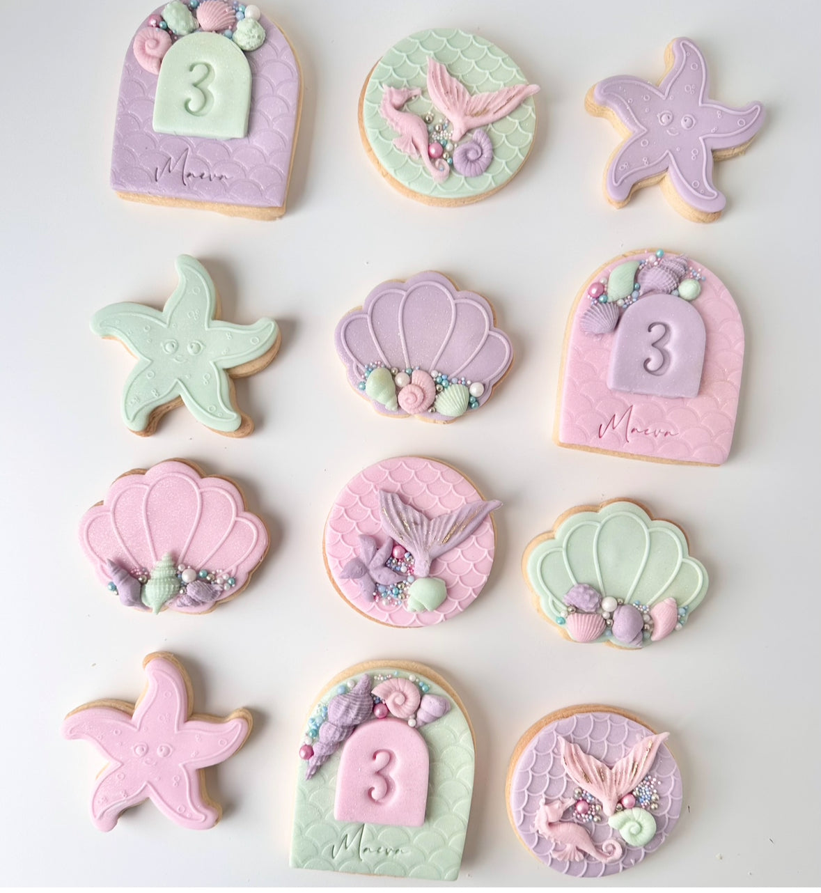 Mermaid shortbread biscuits