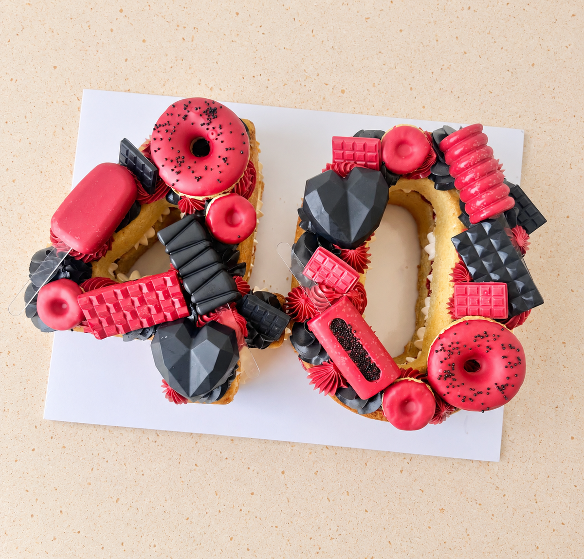 Fully loaded number cake