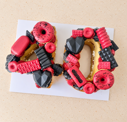 Fully loaded number cake