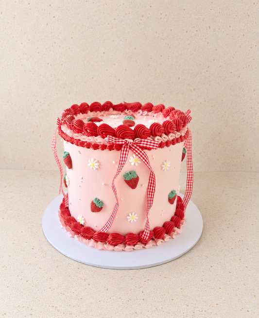 Strawberry themed cake