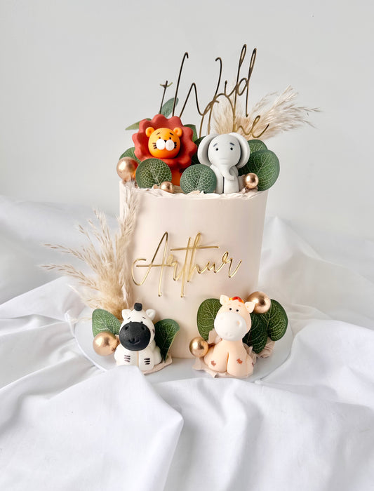 Safari Cake with fondant animals