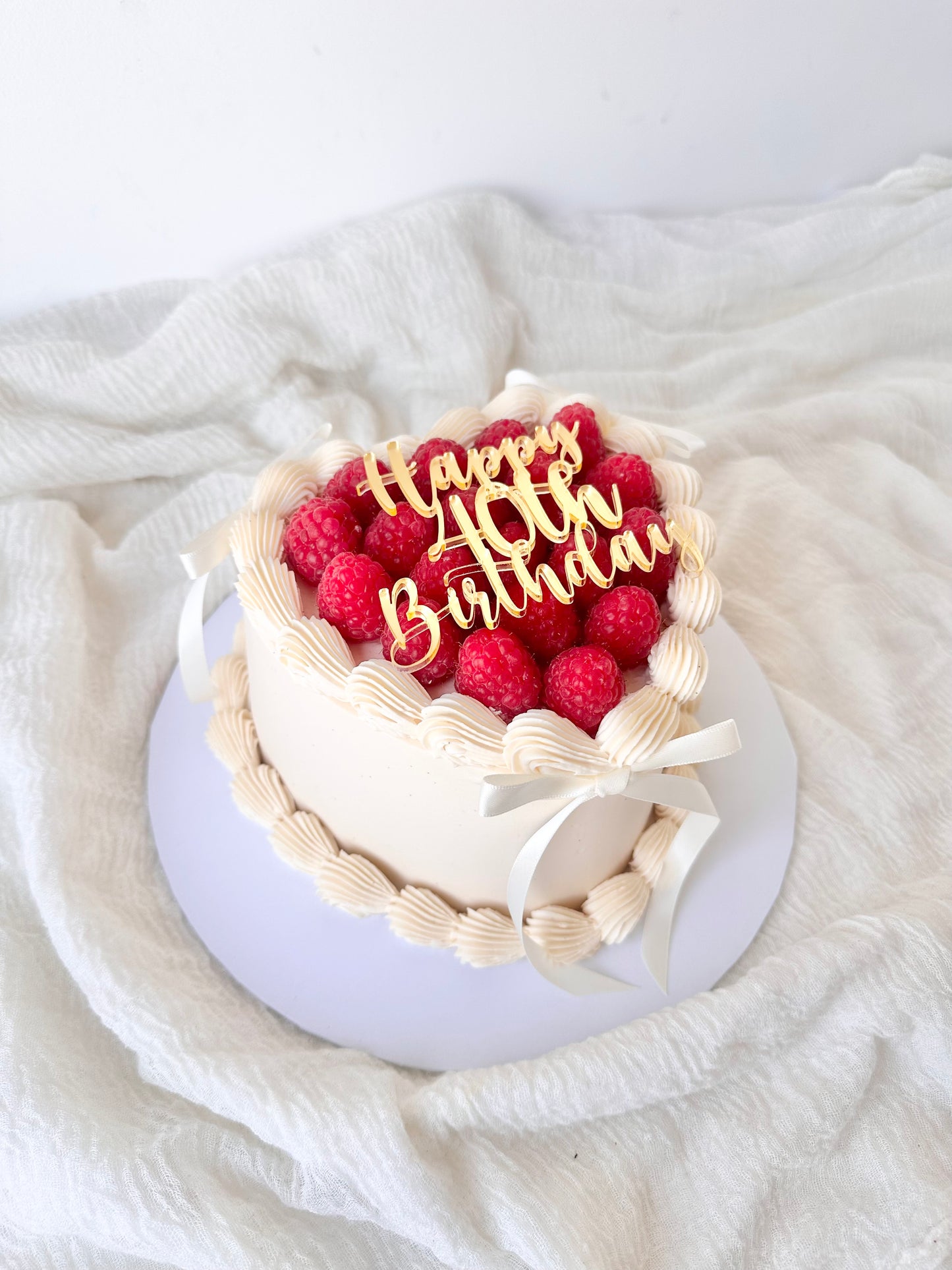 Raspberry topped cake