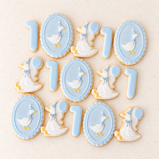 Goose themed shortbread biscuits
