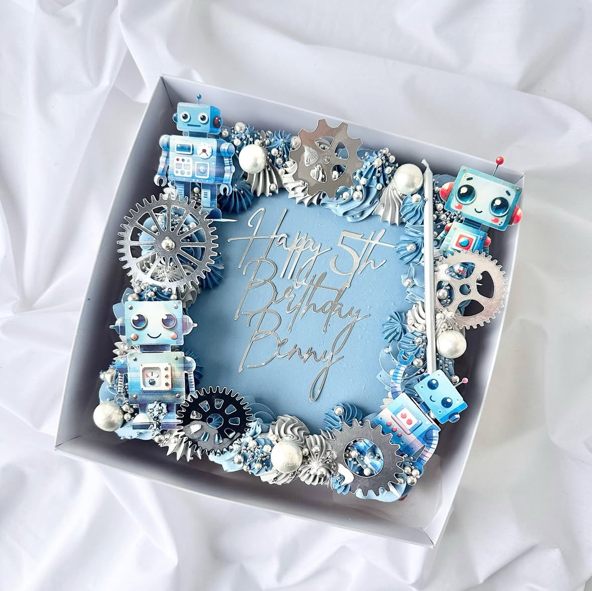 Square sheet cake with theme
