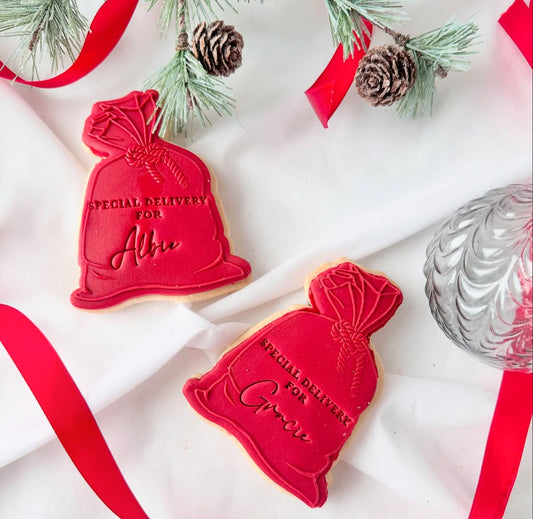 Personalised Christmas sack shortbread biscuits