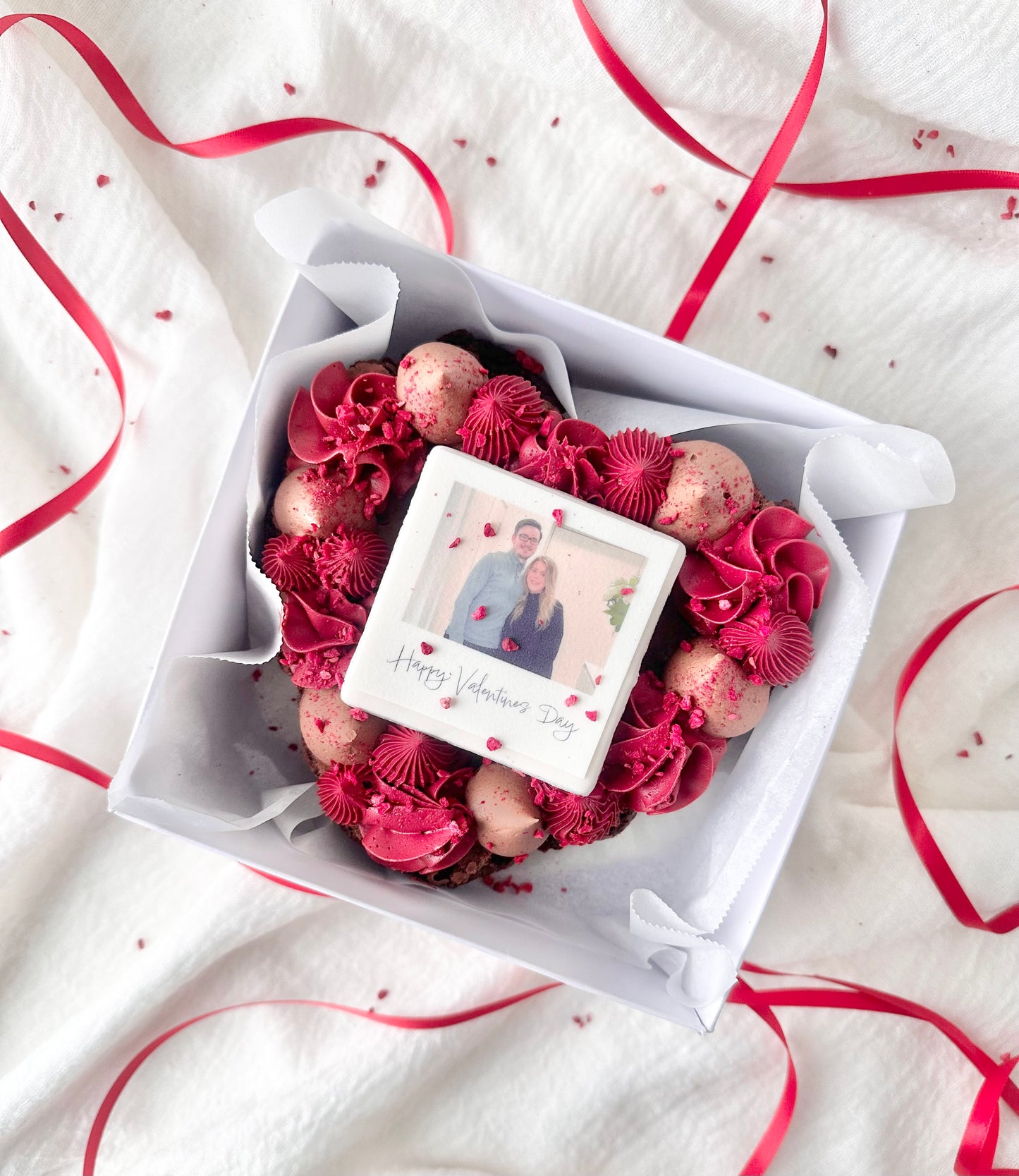 Triple chocolate Polaroid brownie heart