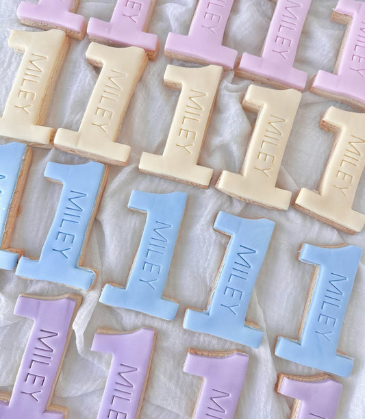 Personalised number shortbread biscuits