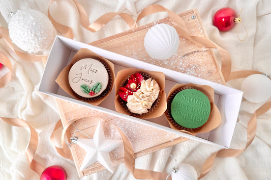 Personalised Santas favourite teacher cupcakes