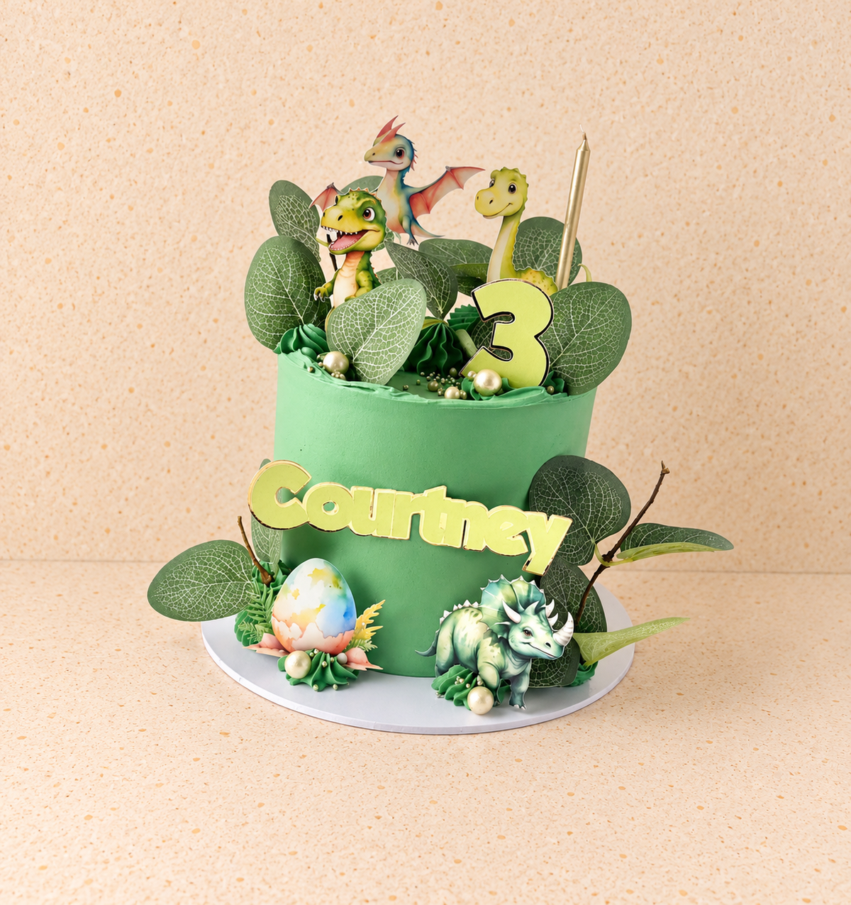 Baby dinosaur themed cake