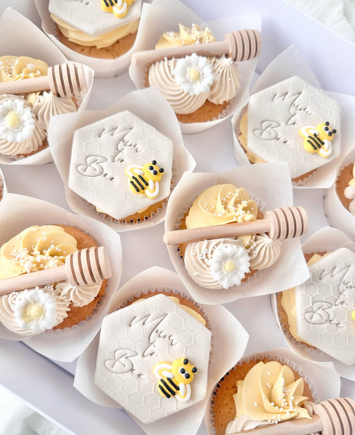 Bee themed cupcakes
