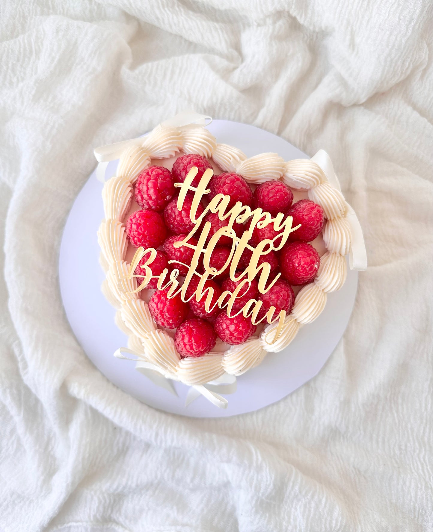Raspberry topped cake