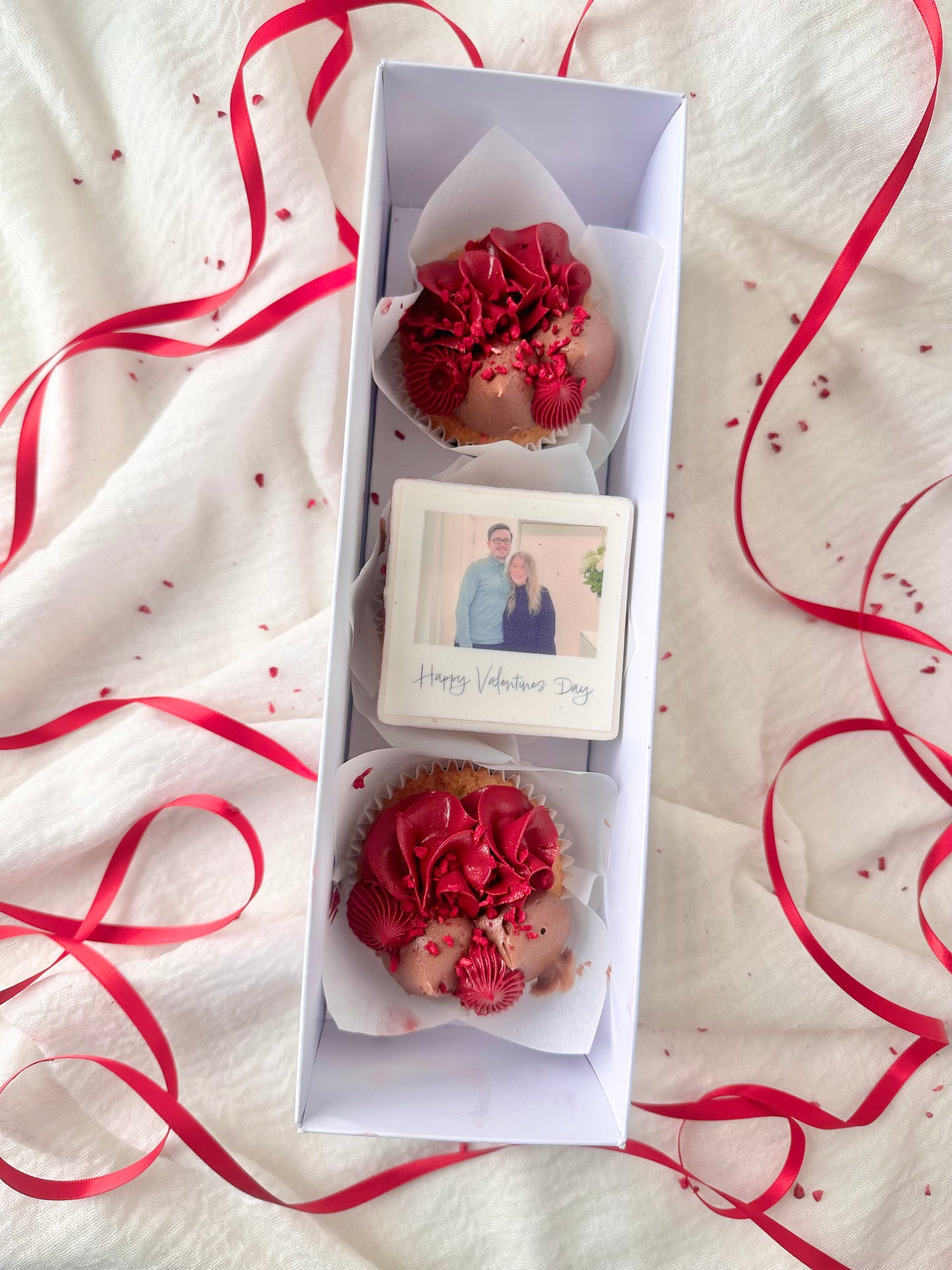 Polaroid cupcake trio