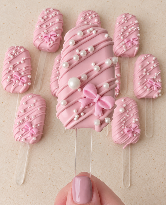 Bow themed Cakesicles