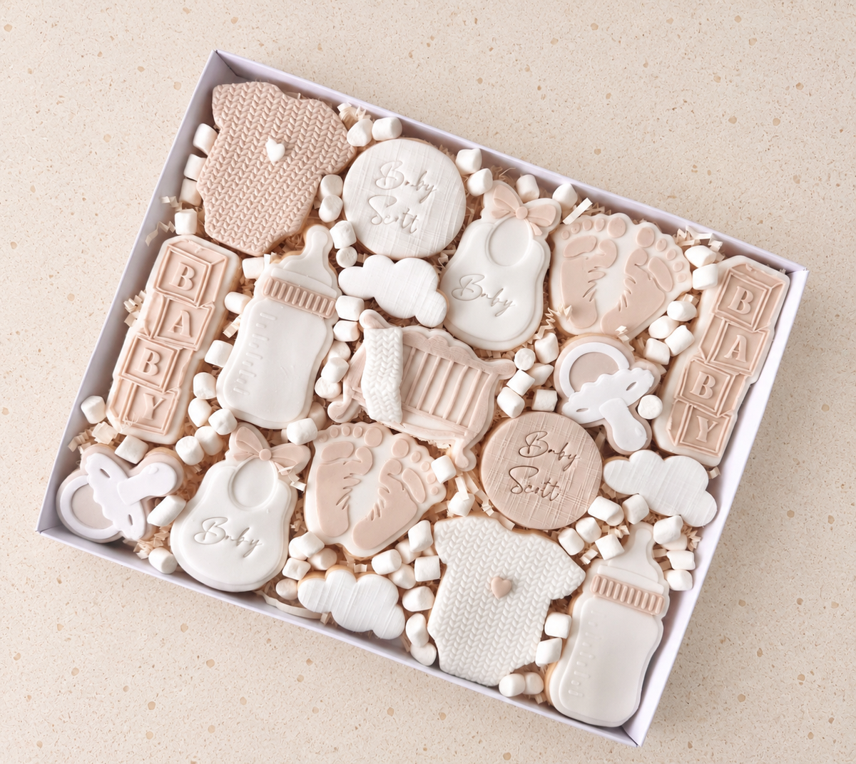 Baby themed shortbread biscuit box