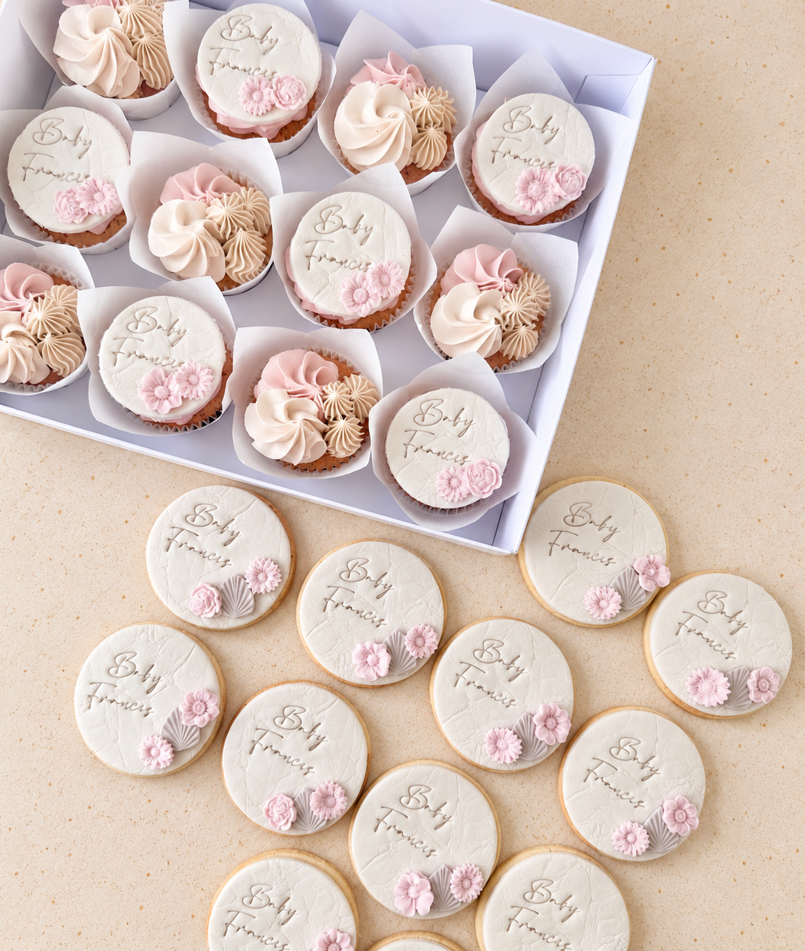 Matching Cupcakes & Shortbread biscuit set